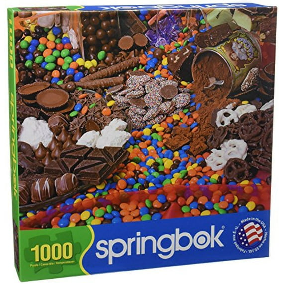 Springbok Chocolate Sensation 1000 Piece Jigsaw Puzzle – Assorted Chocolate Candy Dessert Collage, Challenging Puzzle for Adults