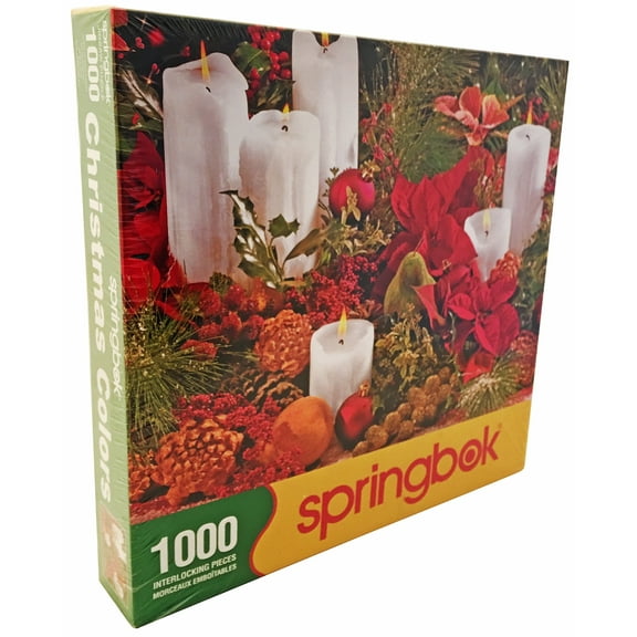 Springbok Christmas Colors 1000 Piece Jigsaw Puzzle Large 24 inches by 30 inches - Unique Cut Interlocking Pieces