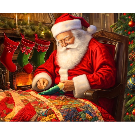 Springbok 1000 Piece Quilting Santa Jigsaw Puzzle for Adults - Made in USA