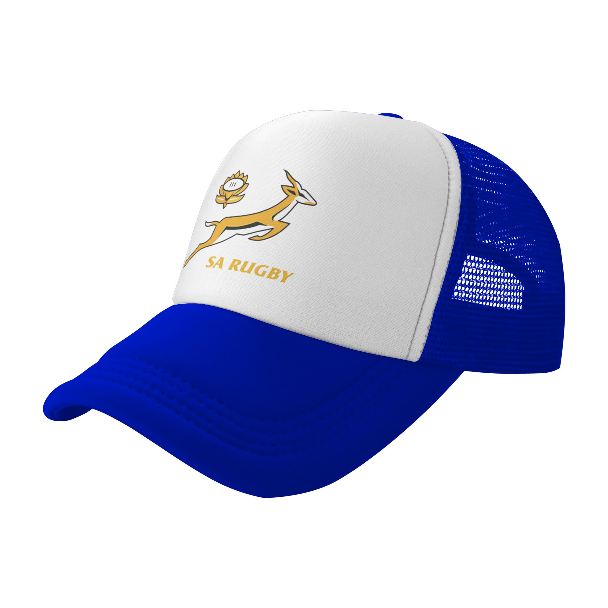 Springbok Rugby South Africa Trucker Hats Blue One Size Adjustable Snapback Hat
