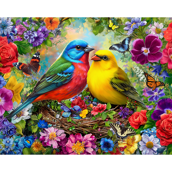 Springbok Spring Birds Serenade 500 Piece Jigsaw Puzzle for Adults - Poster Now Included