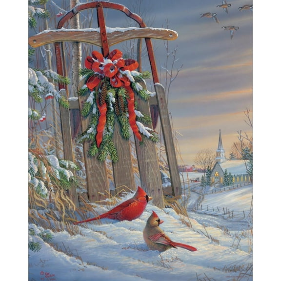 Springbok 1000 Piece Winter Red Birds Jigsaw Puzzle for Adults