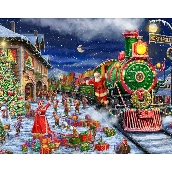 Springbok 1000 Piece Santa Express Jigsaw Puzzle for Adults - Made in USA