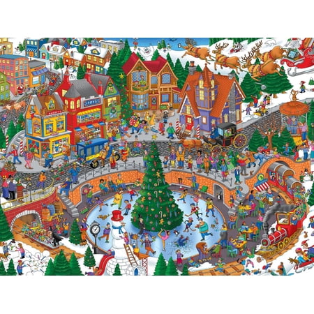 Springbok 400 Piece Holiday Havoc Jigsaw Puzzle for Adults and Family - Christmas Cartoon