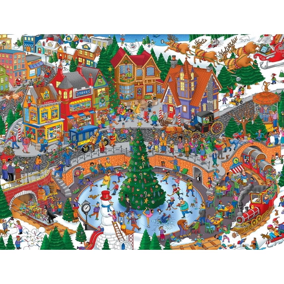 Springbok 400 Piece Holiday Havoc Jigsaw Puzzle for Adults and Family - Christmas Cartoon