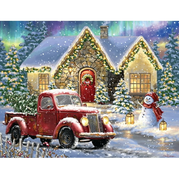 Springbok 500 Piece Christmas Night Lane Jigsaw Puzzle for Adults - Made in USA