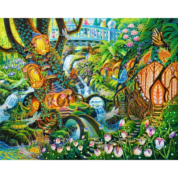Springbok 500 Piece Fairy Glen Garden Jigsaw Puzzle for Adults - Made in USA