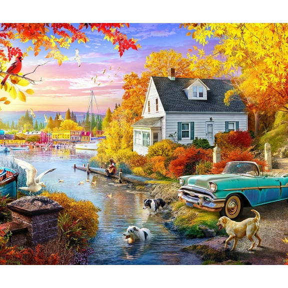 Springbok 1000 Piece Lakeside Fall Retreat Jigsaw Puzzle for Adults  - Made in USA