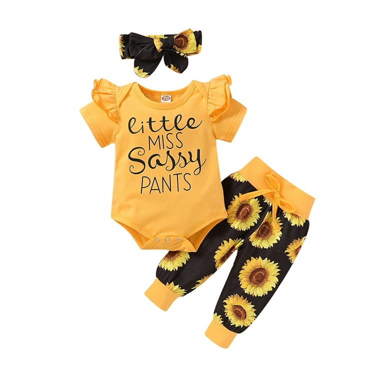 Little miss sassy cheap pants sunflower outfit