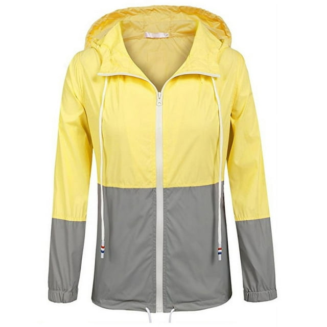 Springcmy Women´s Waterproof Raincoat Outdoor Hooded Rain Jacket Windbreaker