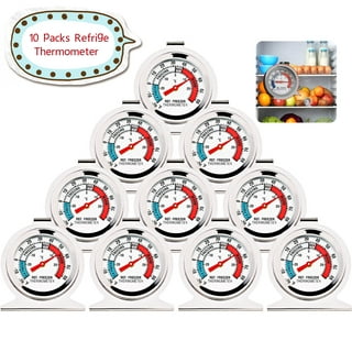 4 Pack Refridgerator Freezer Thermometer Large Dial Fridge Thermometer  Stainless Steel Fahrenheit (℉) and Celsius (℃) Display