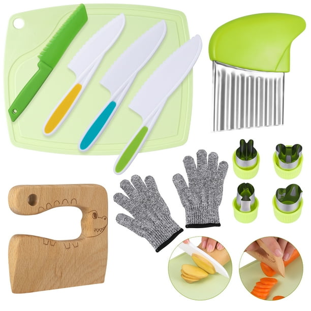 Springcorner 13 Pcs Wooden Kids Kitchen Knife,Kid Knife Set, Serrated