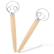 Topekada 2 Pack 13.5 in Danish Dough Cooking Whisk,Stainless Steel Dutch Whisk for Bread,Pastry or Pizza DoughWhisk