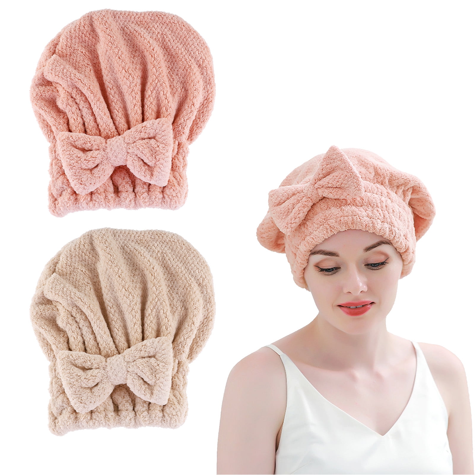 Springcorner 2 Pack Microfiber Hair Drying Towels, Super Absorbent