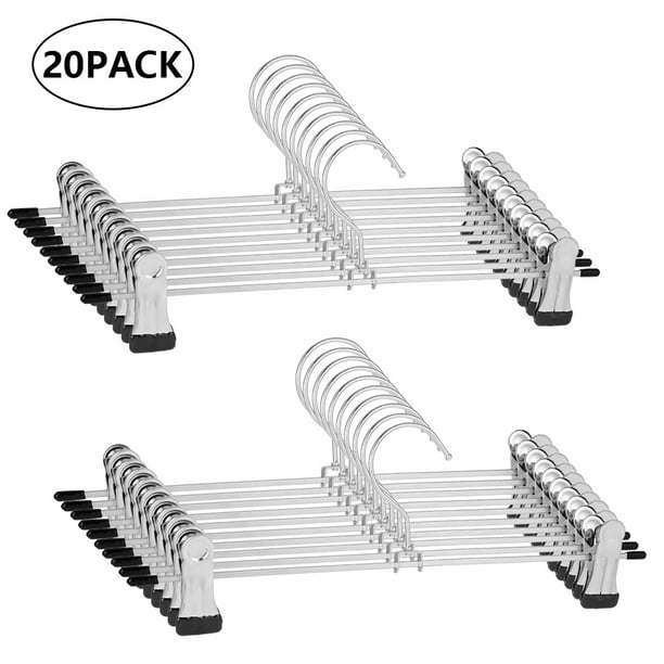 Springcorner 20 Pack Pants Hangers Space Saving, 911 Inch Non Slip