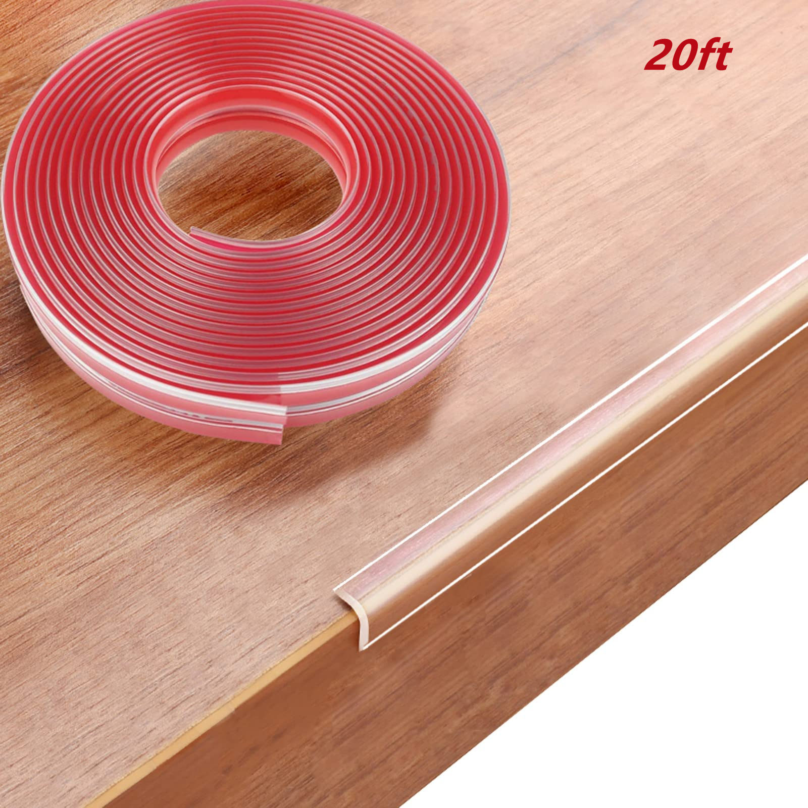 Springcorner Safety Bumper Strip 20Ft Clear Edge Guards for Baby Proofing Cabinets Table Drawer Walmart