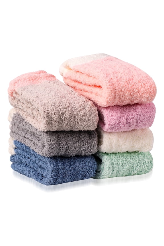 Springcorner 7 Pairs Womens Fluffy Socks, Winter Warm Socks, Soft Cozy Socks, Coral Fleece Floor Casual Socks Home Sleeping Socks