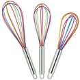 Springcorner Heat Resistant Silicone Whisk Set of 3 8, 10, 12in