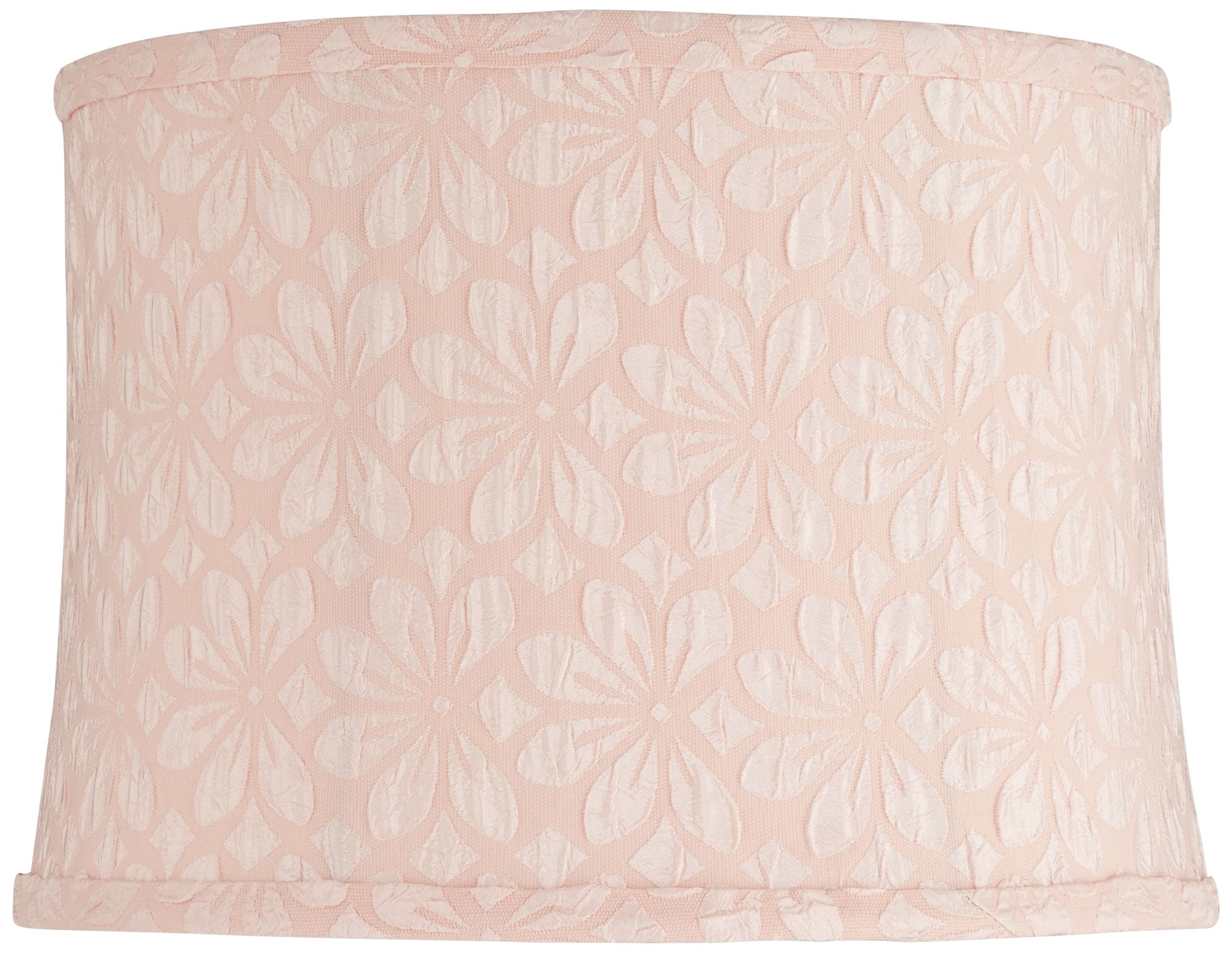 Springcrest 13" Top x 14" Bottom x 10" High x 10" Slant Print Lamp Shade Replacement Seno Pink Drum Softback Washer Harp Finial