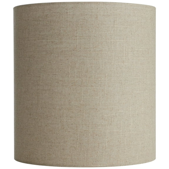 Springcrest 14" Top x 14" Bottom x 15" High x Lamp Shade Replacement Medium Tall Oatmeal Drum Rustic Linen Spider Harp Finial