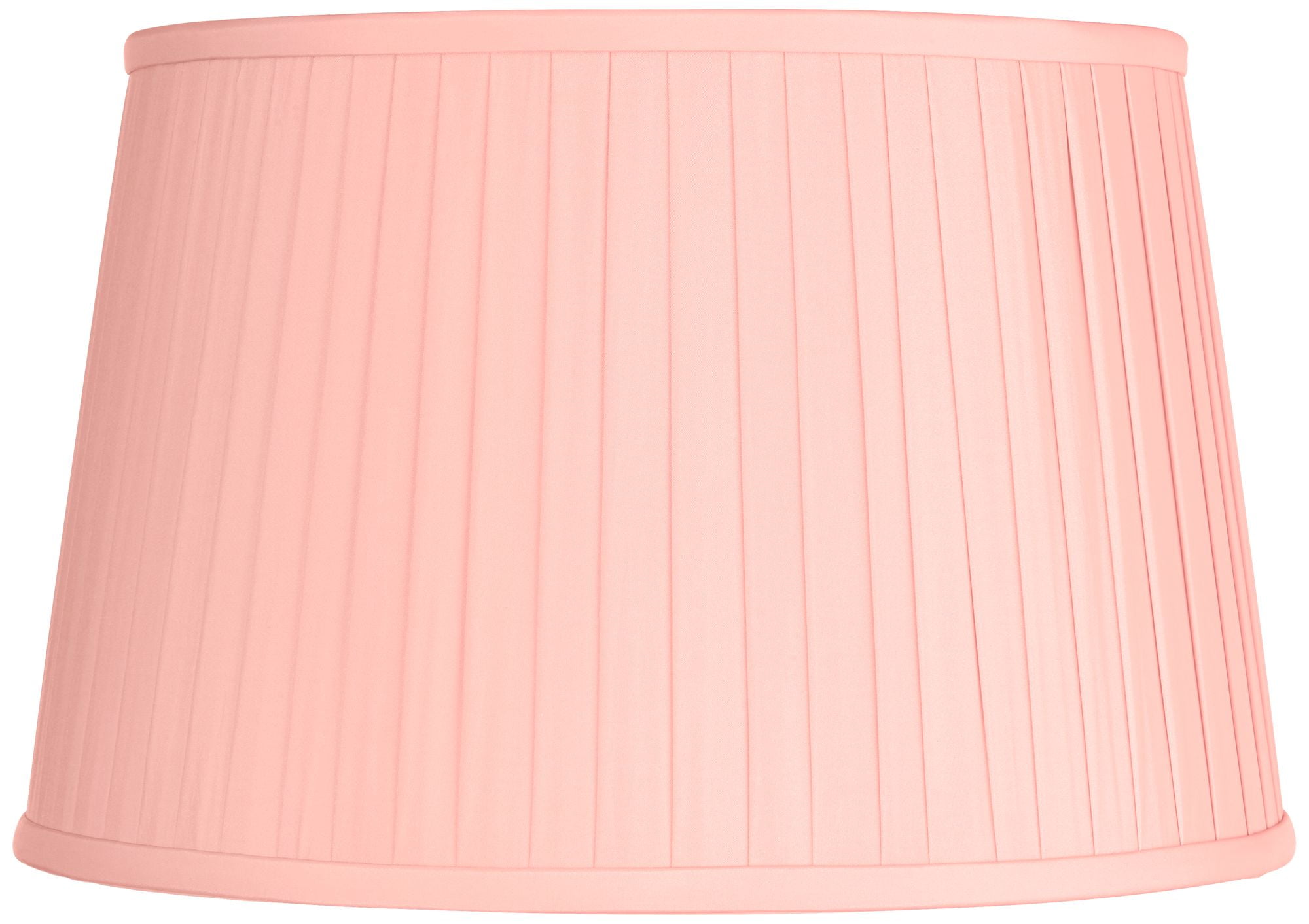 Springcrest 14" Top x 17" Bottom x 11" High x 11" Slant Lamp Shade Replacement Large Peach Pink Empire Pleated Spider Harp Finial
