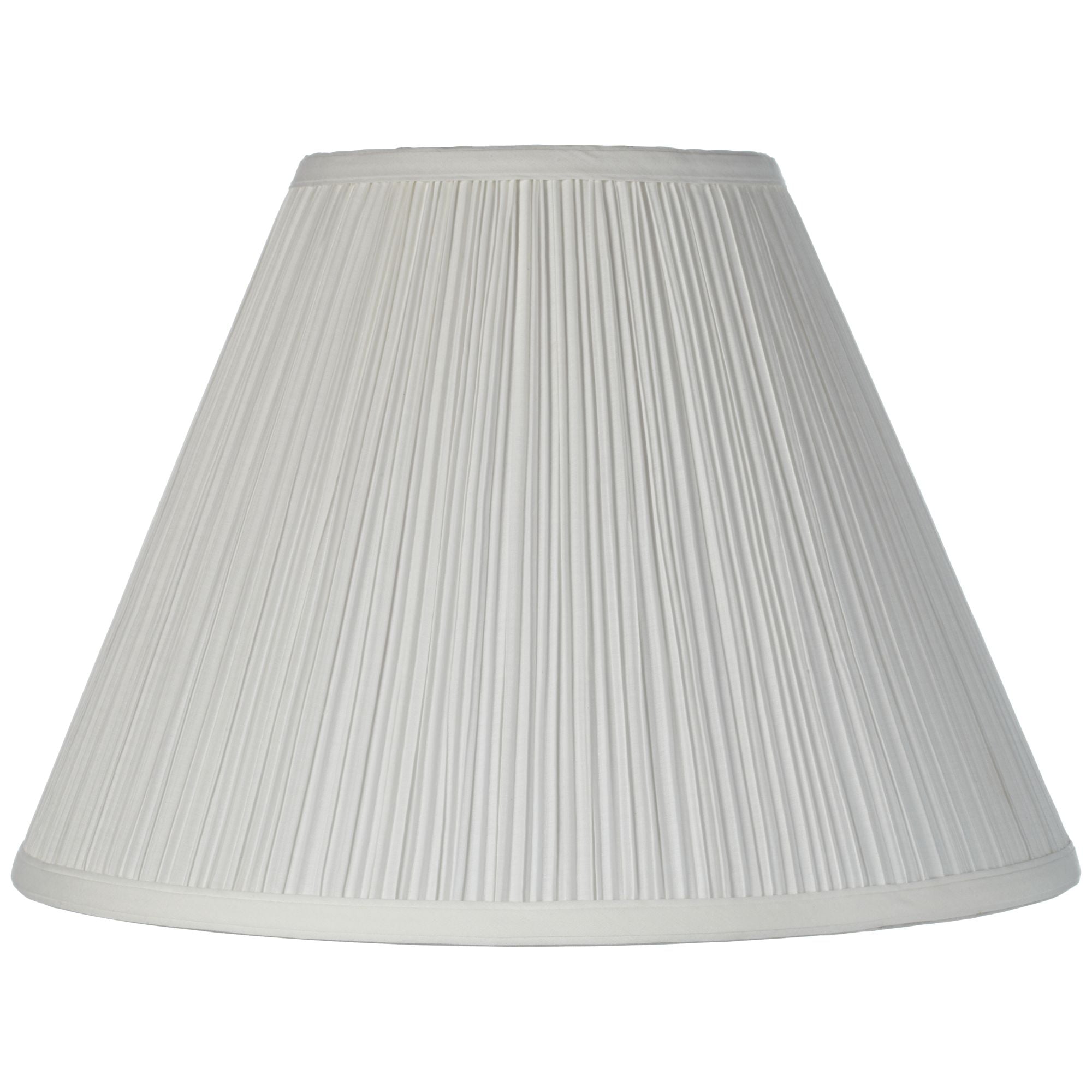 Medium White Linen Pleated Empire Lamp Shade with Brass Spider
