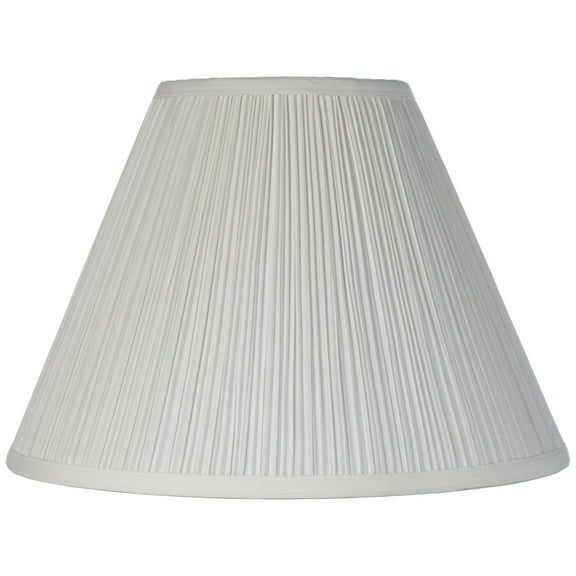 Springcrest 6 1/2" Top x 15" Bottom x 10 1/2" High x 11" Slant Lamp Shade Replacement Medium White Pleated Spider Harp Finial
