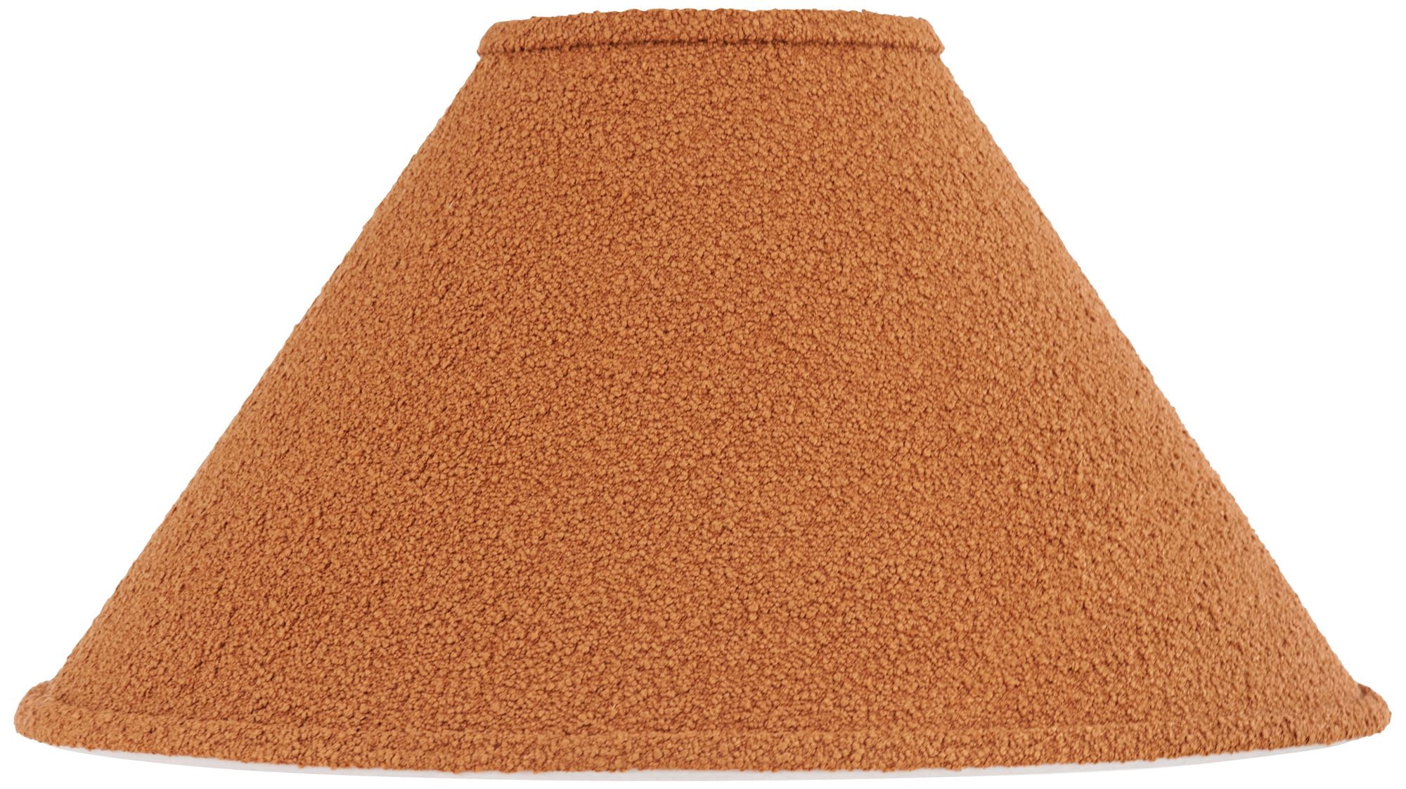 Springcrest 6" Top x 19" Bottom x 10" High x 10" Slant Lamp Shade Replacement Camel Brown Tapered Boucle Woven Fabric Spider Harp Finial