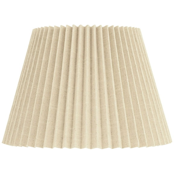 Springcrest 9" Top x 14 1/2" Bottom x 10" High x 10" Slant Lamp Shade Replacement Medium Beige Wide Pleated Spider Harp Finial