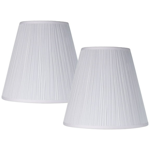 Springcrest 9" Top x 16" Bottom x 14 1/2" High x 14 3/4" Slant Lamp Shade Replacement Set of 2 Mushroom Pleated Spider Harp Finial
