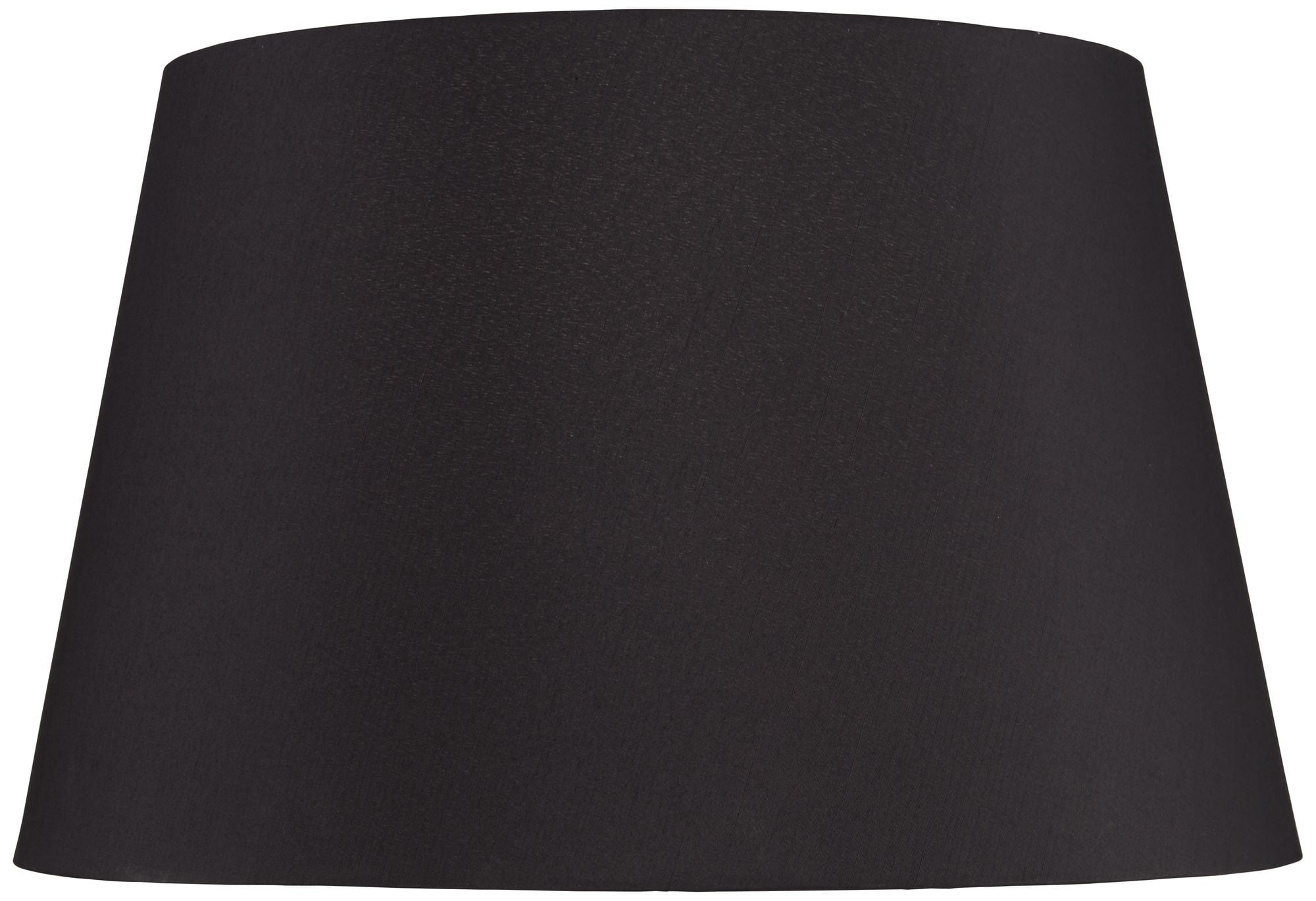 Springcrest Black Faux Silk Large Tapered Drum Lamp Shade 15" Top x 19.5" Bottom x 12" Slant x 12" High (Spider) Replacement with Harp and Finial