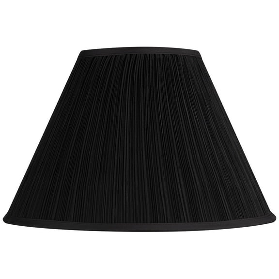 Springcrest Black Mushroom Pleated Large Empire Lamp Shade 7" Top x 17" Bottom x 11" High x 11.5" Slant (Spider) Replacement with Harp and Finial