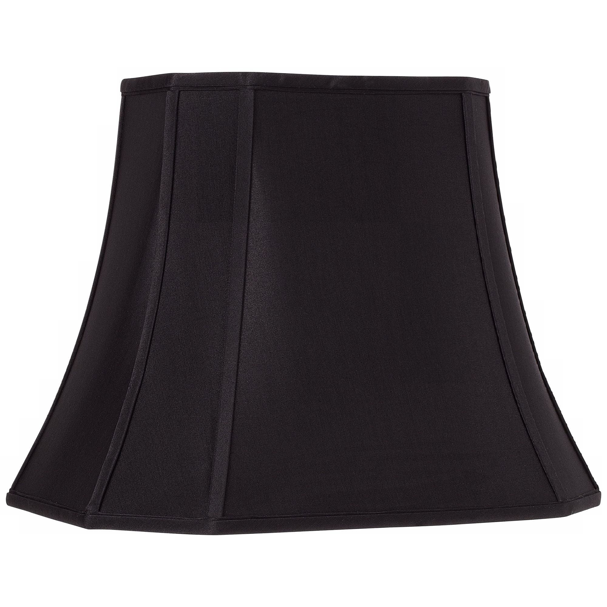 Springcrest Black Oblong Cut Corner Medium Lamp Shade 10" Wide x 7" Deep at Top and 16" Wide x 12" Deep at Bottom and 13" Slant x 12.5" H (Spider)