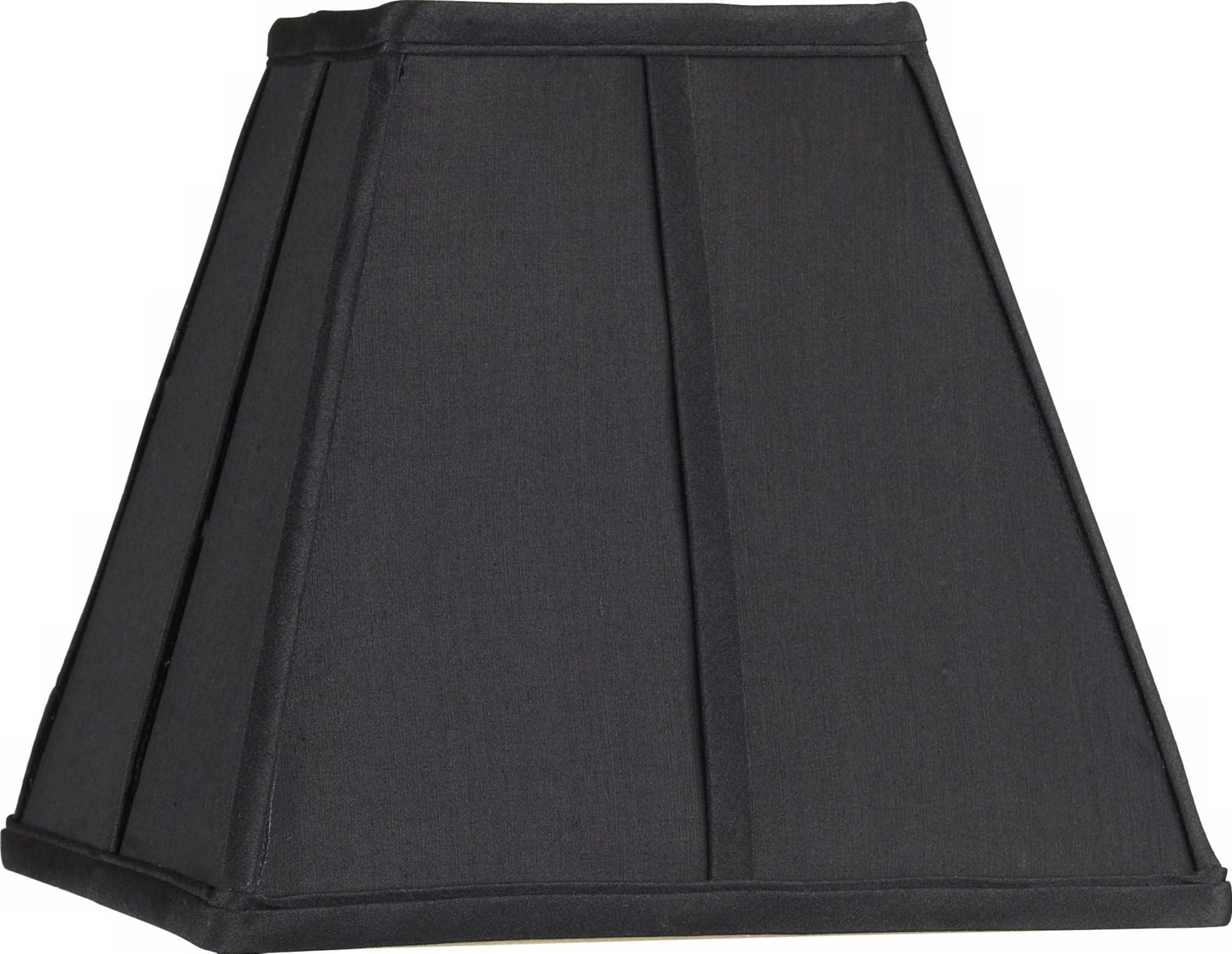 Springcrest Black Small Square Lamp Shade 5.25" Top x 10" Bottom x 9.5" High (Spider) Replacement with Harp and Finial
