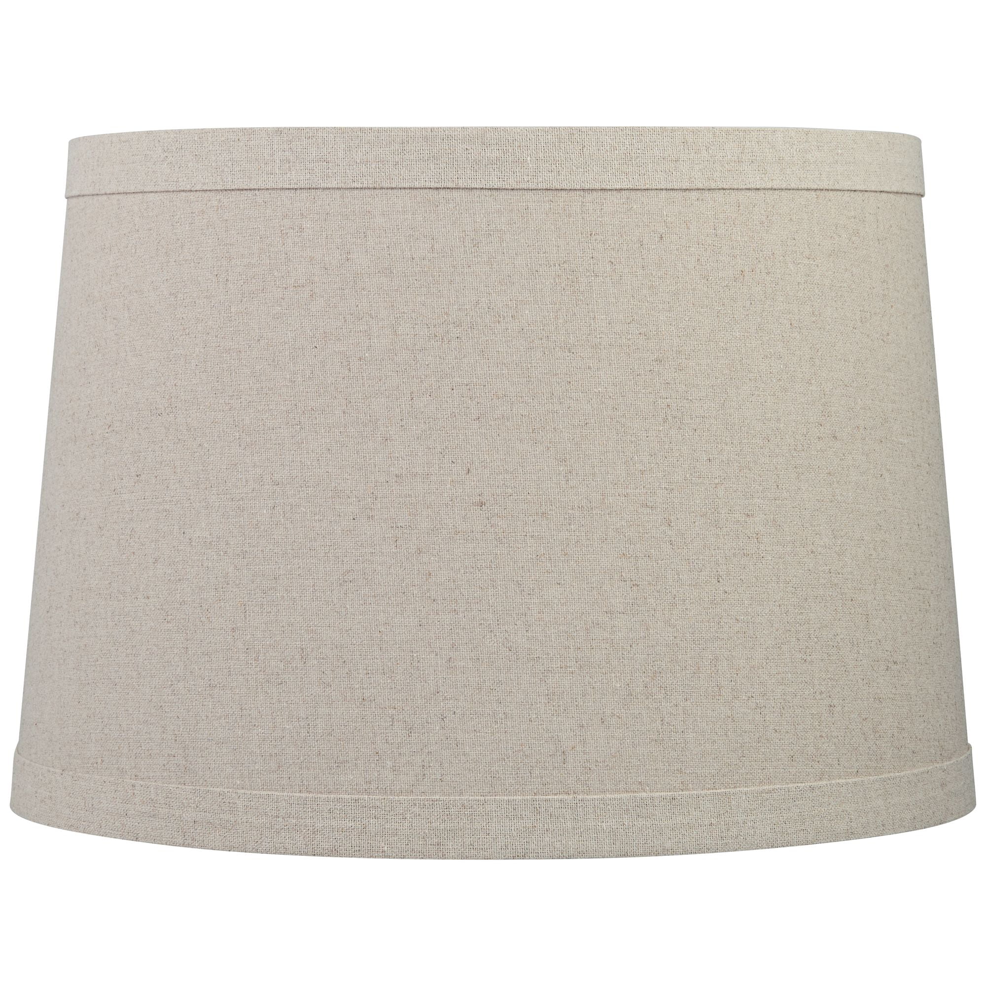 Natural Burlap Medium Drum Lamp Shade with Chrome Spider Fitting
