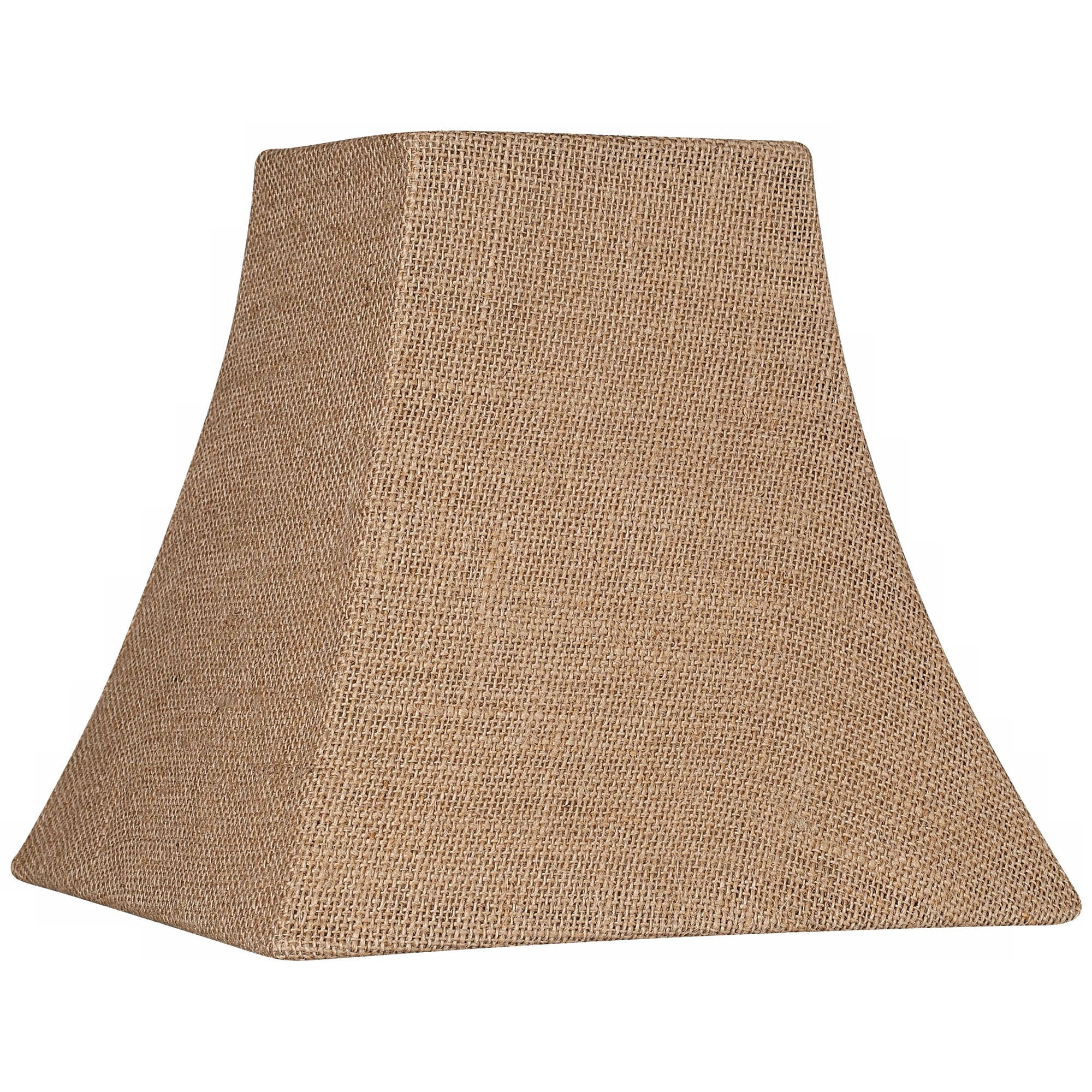 Natural Burlap Square Lamp Shade with Chrome Finish Fitter