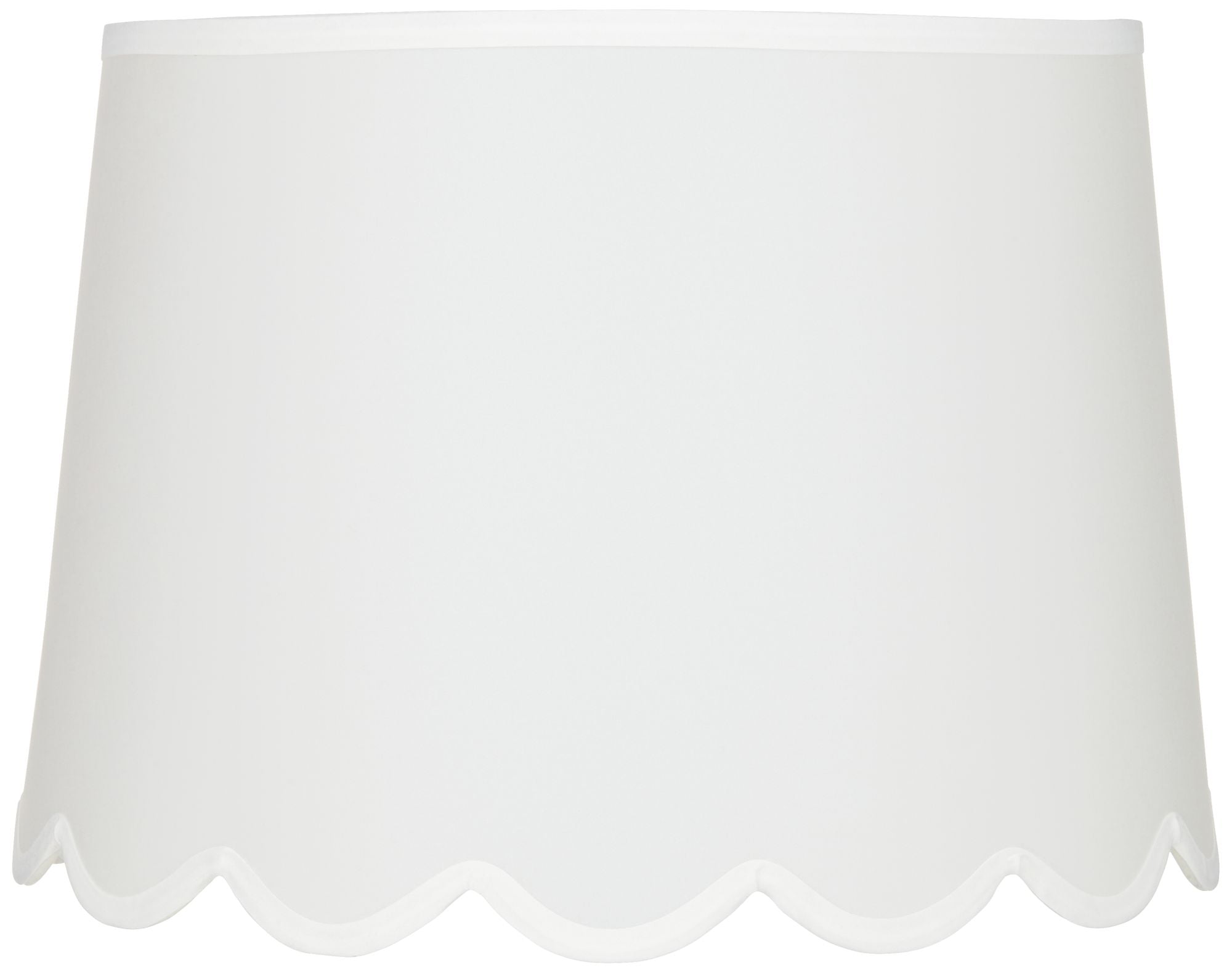 Springcrest Collection Hardback Scallop Empire Lamp Shade White Medium 13" Top x 15" Bottom x 11" High Spider with Replacement Harp and Finial Fitting