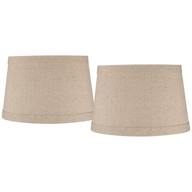 Springcrest Collection Set Of 2 Hardback Drum Lamp Shades Natural Small 7784