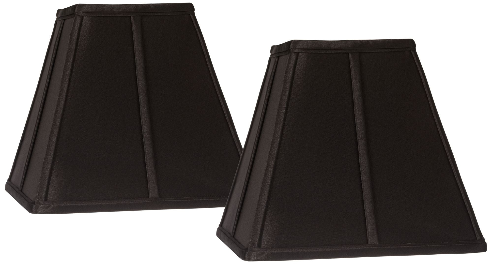 Springcrest Collection Set of 2 Square Lamp Shades Bavarian Black Small 5.25" Top x 10" Bottom x 9.5 Slant Spider Replacement Harp and Finial Fitting