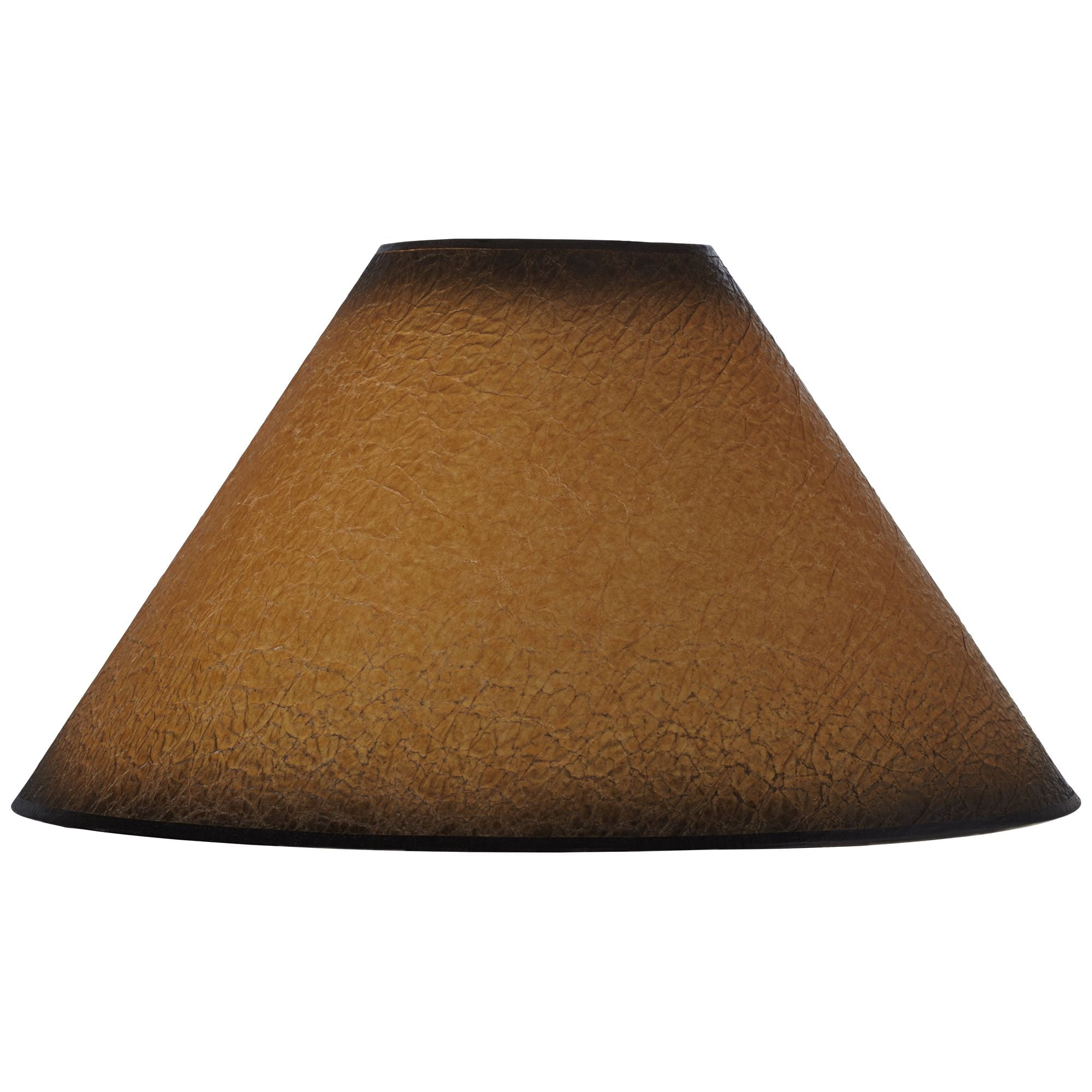 Springcrest Distressed Faux Paper Large Lamp Shade 6" Top x 19" Bottom x 12" Slant x 10.25" High (Spider) Replacement with Harp and Finial