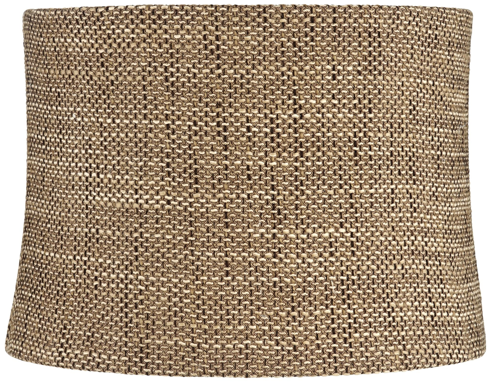 Springcrest Dortmund Charcoal Medium Drum Lamp Shade 13" Top x 14" Bottom x 10" High (Spider) Replacement with Harp and Finial