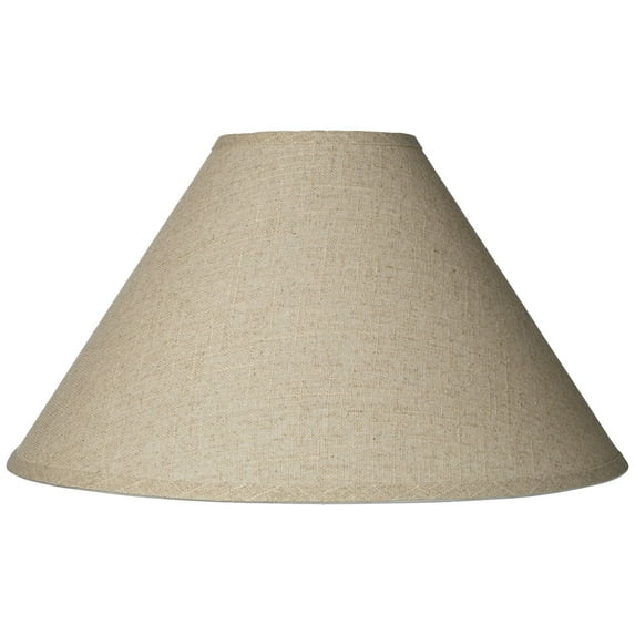 Springcrest Fine Burlap Large Empire Lamp Shade 6" Top x 19" Bottom x 10.5" High x 12" Slant (Spider) Replacement with Harp and Finial