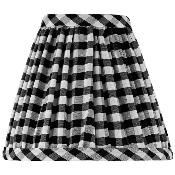 Springcrest Gingham Black Plaid Pleated Cotton Clip-On Empire Shade (3x6x5)