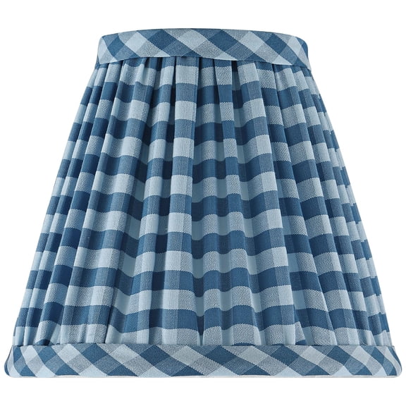 Springcrest Gingham Navy Plaid Pleated Cotton Clip-On Empire Shade (3x6x5)