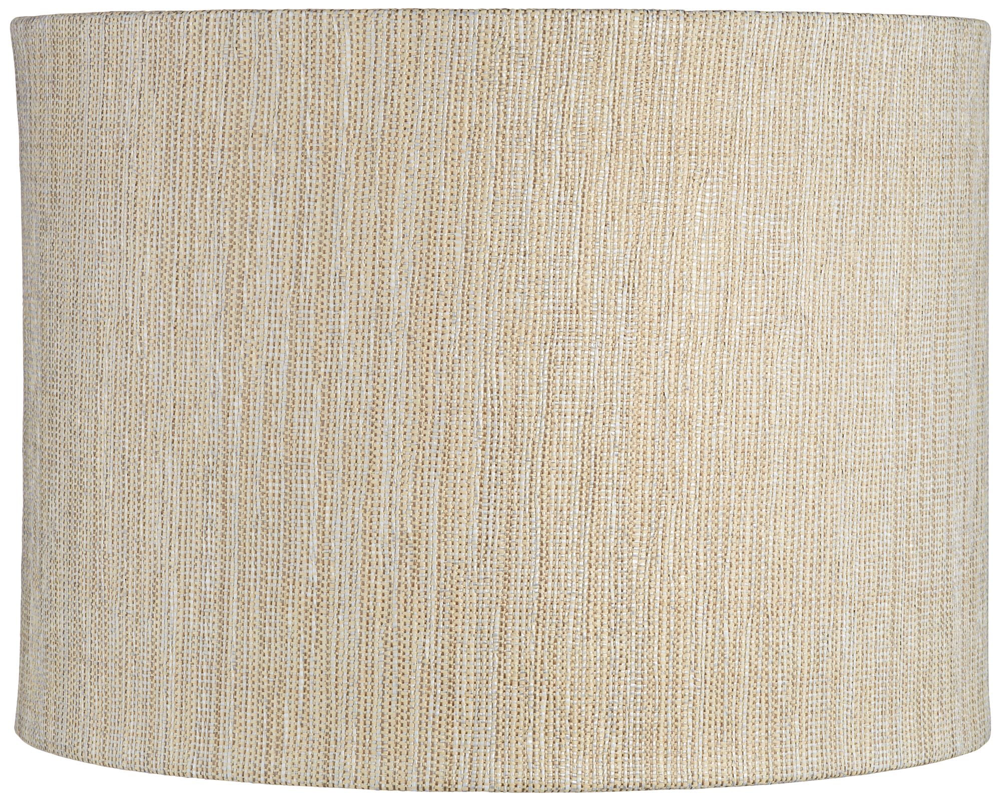 Springcrest Gold and Silver Plastic Weave Medium Drum Lamp Shade 15" Top x 15" Bottom x 11" High (Spider) Replacement with Harp and Finial