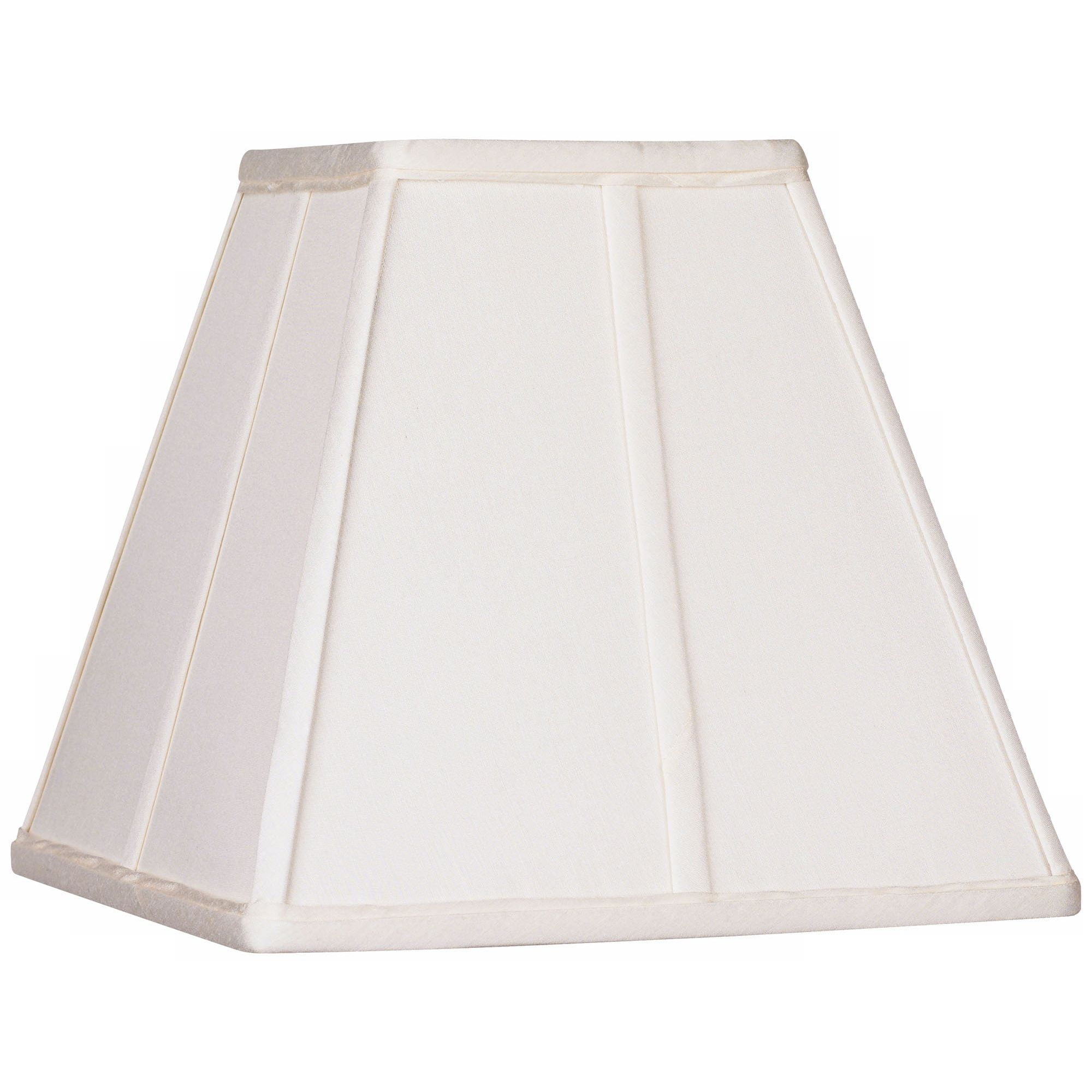 Springcrest Ivory Classic Small Square Lamp Shade 5.25" Top x 10" Bottom x 9" High x 9" Slant (Spider) Replacement with Harp and Finial