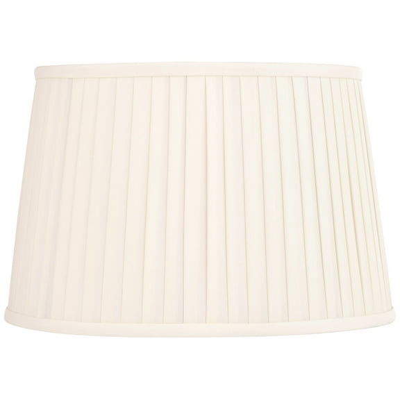 Springcrest Mapo 14" Top x 17" Bottom x 11" High x 11" Slant Lamp Shade Replacement Large Cream Drum Softback Washer Harp Finial