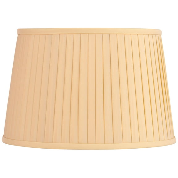 Springcrest Mapo 14" Top x 17" Bottom x 11" High x 11" Slant Lamp Shade Replacement Large Yellow Drum Softback Washer Harp Finial