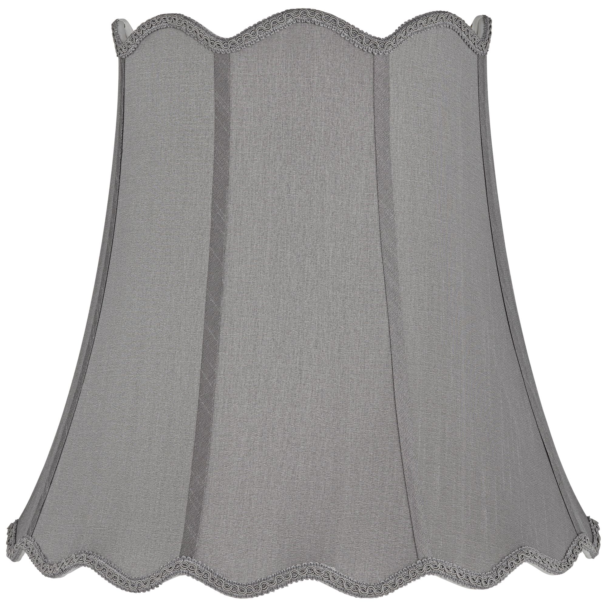 Morell Gray Scallop Bell Lamp Shade with Chrome Fitting