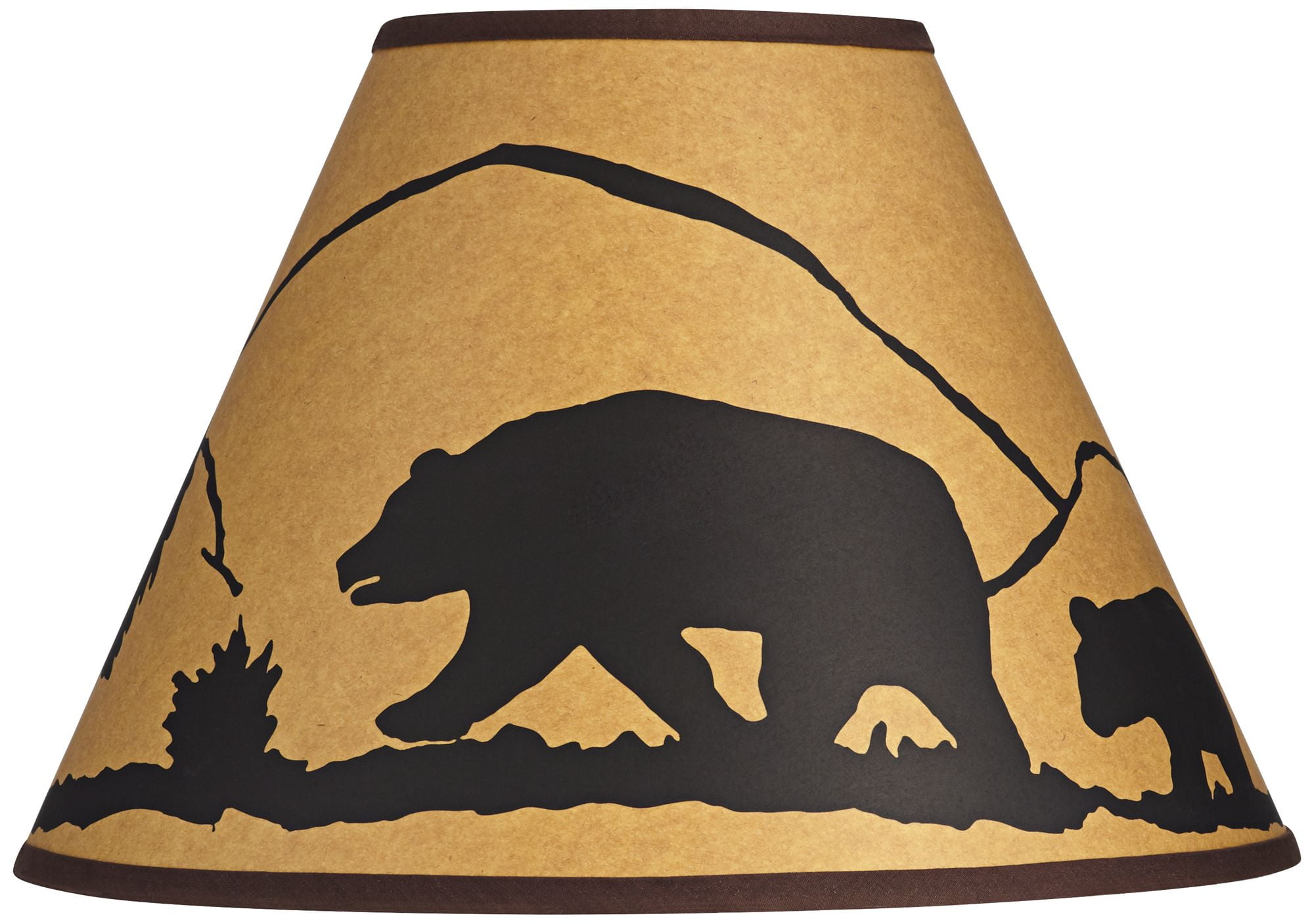 Springcrest Mountain Scene Brown Paper Medium Empire Lamp Shade 6" Top x 14" Bottom x 10" Slant x 10.75" High (Spider) Replacement